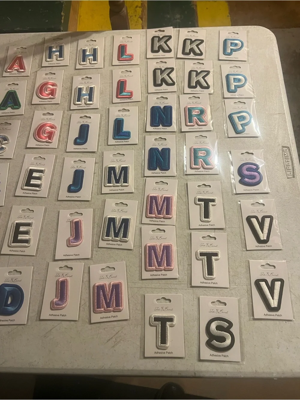 Assorted Letter Embroidered Wall Patches - Multi Color #6